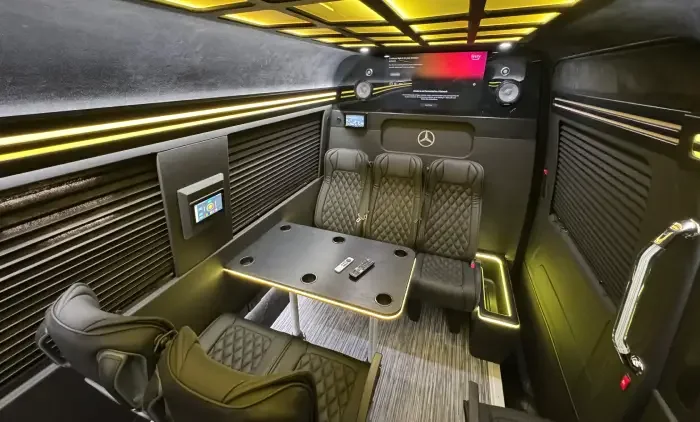 Executive Sprinter interior with conference table